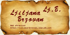 Ljiljana Brzovan vizit kartica